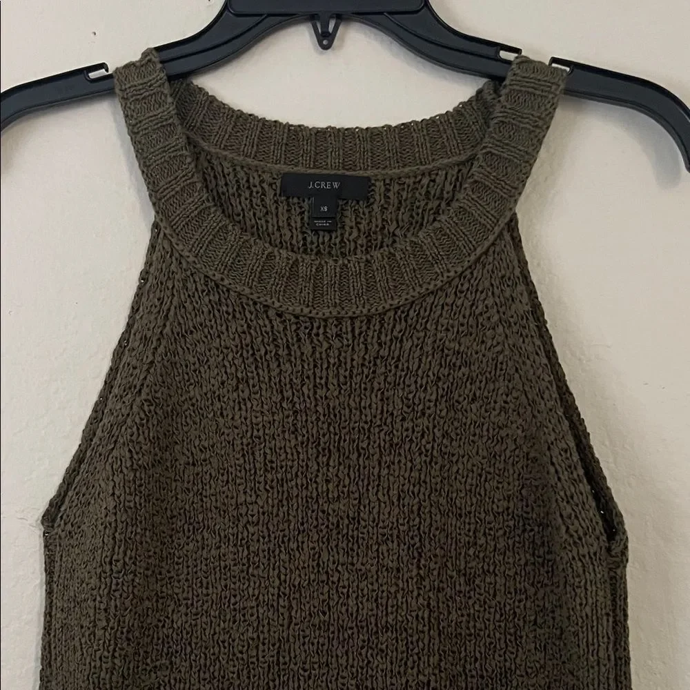 NWOT J. Crew Dark Green Knit tank in size XS